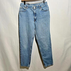 VTG Levis 550 Relaxed Fit Tapered Leg Jeans Womens 12 Mis M High Rise Light Wash